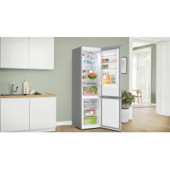 Bosch Serie 4 KGN397LDF Frigorifero combinato da libera installazione 203 x 60 cm Metal look Classe D