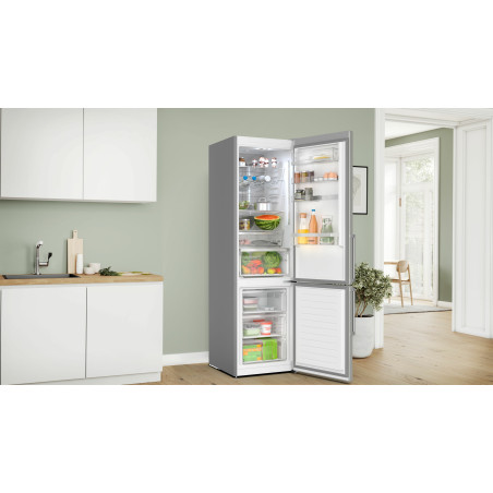 Bosch Serie 6 KGN39AIBT Frigorifero combinato da libera installazione 203 x 60 cm Acciaio spazzolato anti-impronta Classe B