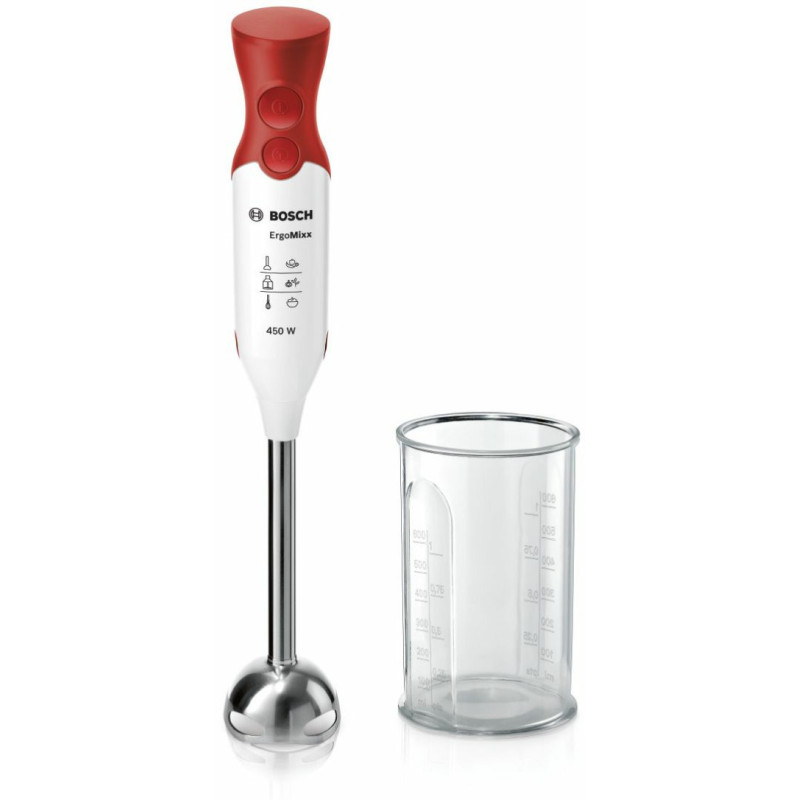 Bosch MSM64110 Frullatore a immersione ErgoMixx 450 W Bianco, Rosso