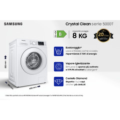 Samsung Lavatrice Crystal Clean™ 8 Kg WW80TA046TT ET