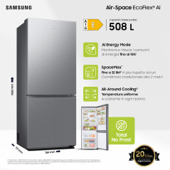 Samsung RB50DG602ES9 Libera installazione 508 L E Metallico, Acciaio inox