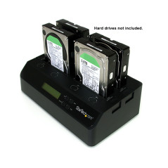 StarTech.com Docking Station per Hard Disk a 4 Slot - Duplicatore ed Eraser USB 3.0 eSATA per SSD HDD SATA - Dock Standalone