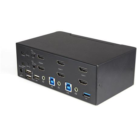 StarTech.com KVM Switch HDMI a 2 porte e doppio monitor 4K 60Hz Ultra HD HDR - Switch KVM per computer desktop HDMI 2.0 con 2