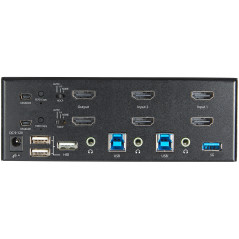 StarTech.com KVM Switch HDMI a 2 porte e doppio monitor 4K 60Hz Ultra HD HDR - Switch KVM per computer desktop HDMI 2.0 con 2