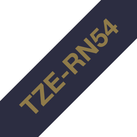 Brother TZE-RN54 nastro per etichettatrice Oro su blu navy