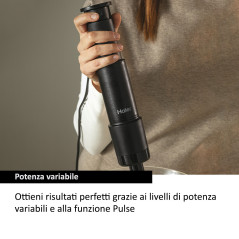 Haier Frullatore a immersione I-Master Serie 5 Nero, 3 lame in acciaio inox, becher 0,9 L, Accessoriato