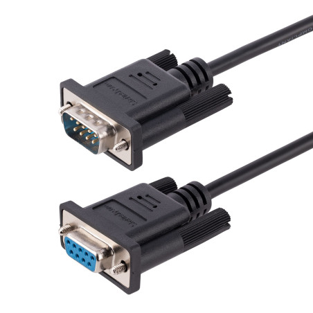 StarTech.com Cavo Seriale Null Modem RS232 da 3 m - Cavo Seriale Crossover con Schermatura in Alluminio - Cavo COM Connettore