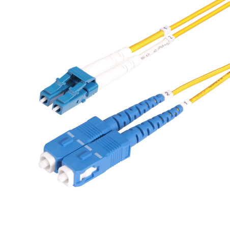 StarTech.com Cavo in fibra ottica duplex monomodale OS2 da LC a SC (UPC) da 10 m, 9 125µm, 100G, Insensibile alla piegatura,