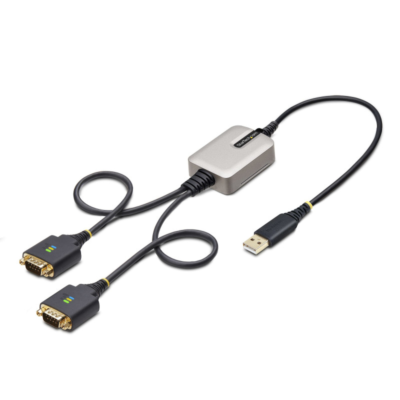 StarTech.com Cavo da USB a seriale a 2 porte da 60 cm, Viti/dadi DB9 intercambiabili, ritenzione COM, USB-A a DB9 RS232, FTDI,