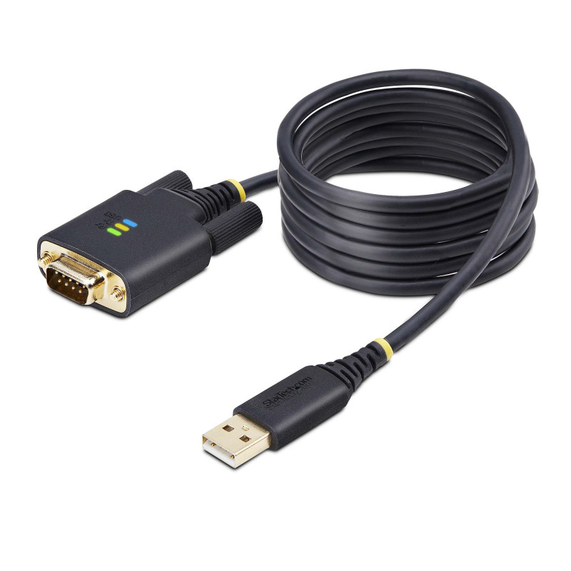 StarTech.com Cavo adattatore seriale da USB a Null Modem, ritenzione COM, FTDI, USB-A a DB9 RS232, viti/dadi DB9