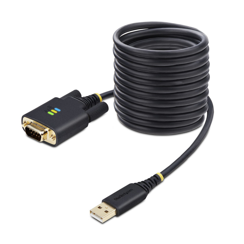 StarTech.com Cavo da USB a seriale da 3 m, ritenzione COM, viti/dadi intercambiabili, adattatore USB-A a DB9 RS232, IC FTDI,