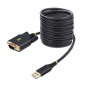 StarTech.com Cavo da USB a seriale da 3 m, ritenzione COM, viti/dadi intercambiabili, adattatore USB-A a DB9 RS232, IC FTDI,