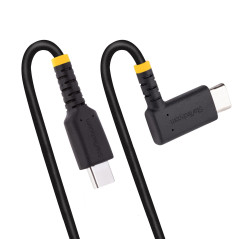 StarTech.com Cavo di Ricarica USB-C a 90° da 2m - Cavetto di Ricarica Veloce USB Tipo-C per uso intensivo - Cavo Dati USB 2.0