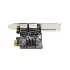 StarTech.com Scheda di rete PCIe Gigabit a 2 porte, adattatore di rete LAN PCI Express da 10 100 1000 Mbps, duplice Realtek