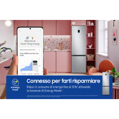 Samsung RB38C672CSA frigorifero Combinato EcoFlex AI Libera installazione con congelatore Wifi 2m 390 L Classe C, Inox