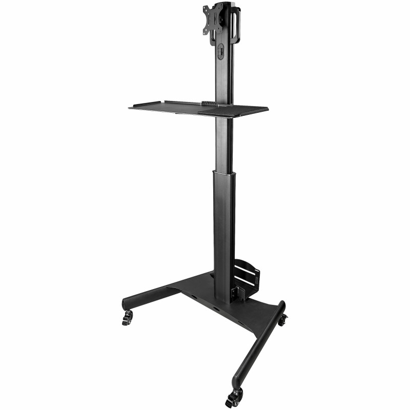 StarTech.com Scrivania sit stand - Postazione di lavoro mobile con supporto per monitor, CPU/PC, ripiano per tastiera -