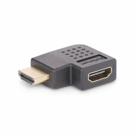 StarTech.com Adattatore HDMI 2.0 ad angolo retto da maschio a femmina, salvaporta HDMI ad alta velocità orizzontale a 90 gradi,