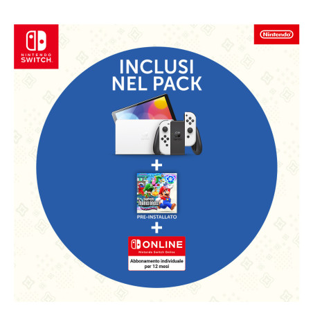 Nintendo NIN10014485 console da gioco portatile 17,8 cm (7") 64 GB Touch screen Wi-Fi Nero, Bianco