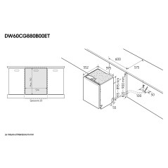 Samsung DW60CG880B00 Lavastoviglie da incasso a scomparsa totale Serie 8700 14 coperti A Terzo cesto per posate