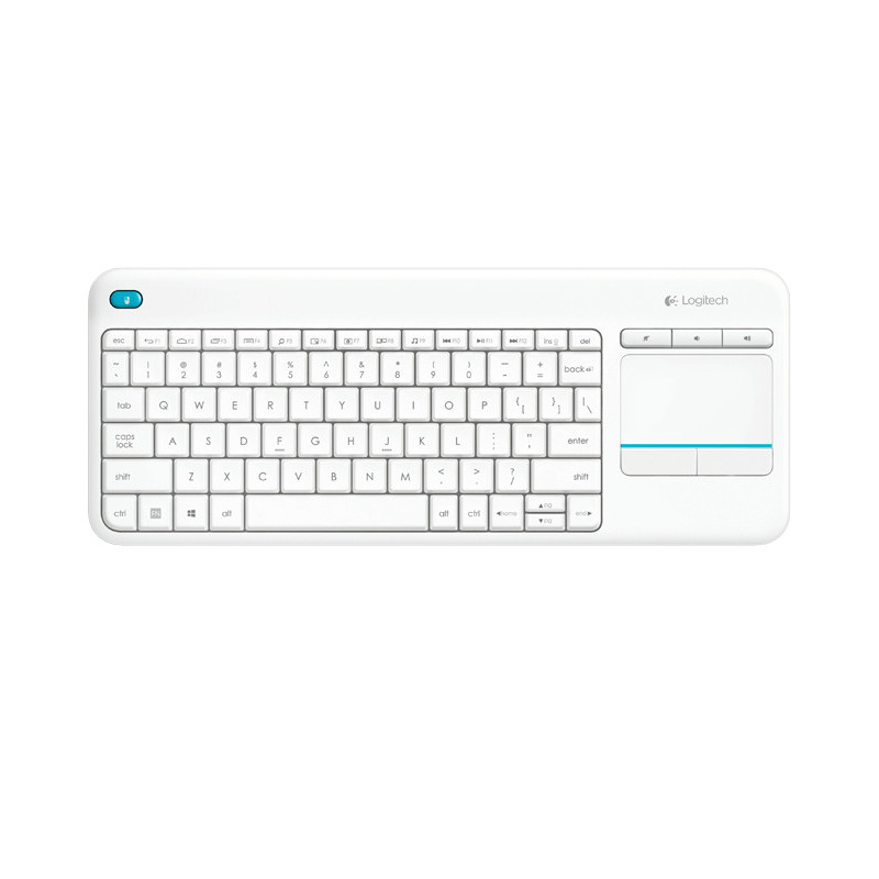 Logitech K400 Plus Tv tastiera Universale RF Wireless QWERTY Spagnolo Bianco