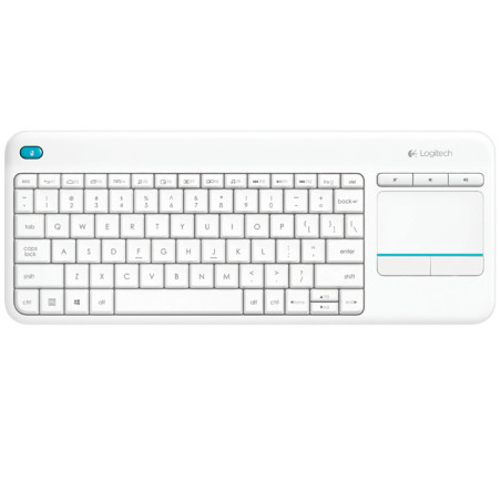 Logitech K400 Plus Tv tastiera Universale RF Wireless QWERTY Spagnolo Bianco