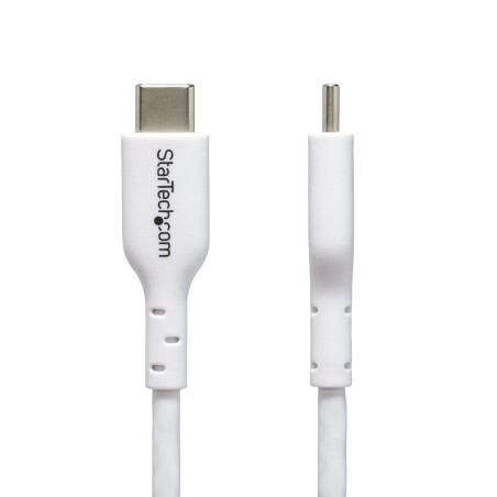 StarTech.com Cavo USB-C bianco da 2m, cavo di ricarica USB 2.0 Tipo-C per laptop, Power Delivery 60W 3A, rivestimento in TPE,