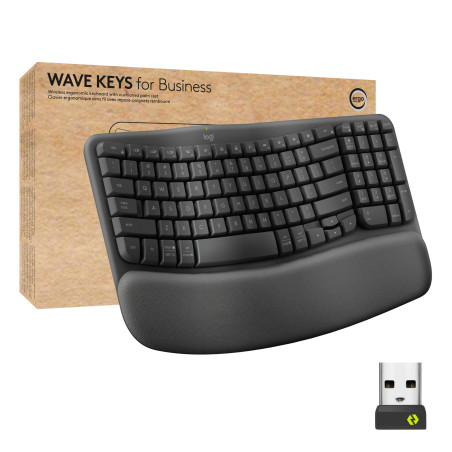 Logitech Wave Keys tastiera Ufficio RF senza fili + Bluetooth AZERTY Belga Grafite