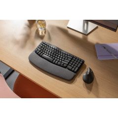 Logitech Wave Keys tastiera Ufficio RF senza fili + Bluetooth AZERTY Belga Grafite