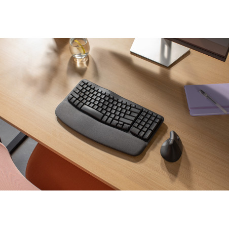 Logitech Wave Keys tastiera Ufficio RF senza fili + Bluetooth AZERTY Belga Grafite