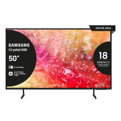 Samsung TV Crystal UHD 4K 50” UE50DU7170UXZT Smart TV Wi-Fi Black 2024, Processore Crystal 4K, 4K Upscaling, Slim Look Design,