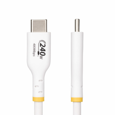 StarTech.com Cavo di ricarica USB-C Bianco da 3m, cavo USB C certificato USB-IF, 240W PD EPR, cavo di ricarica USB 2.0 Tipo-C