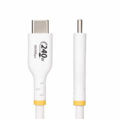 StarTech.com Cavo di ricarica USB-C Bianco da 1m, cavo USB C certificato USB-IF, 240W PD EPR, cavo di ricarica USB 2.0 Tipo-C