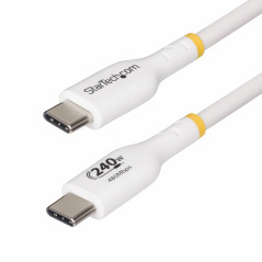 StarTech.com Cavo di ricarica USB-C Bianco da 2m, cavo USB C certificato USB-IF, 240W PD EPR, cavo di ricarica USB 2.0 Tipo-C