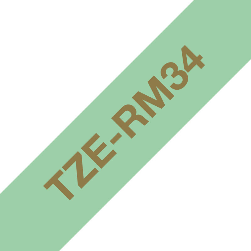 Brother TZE-RM34 nastro per etichettatrice Oro su colore menta