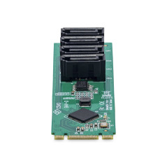 StarTech.com Scheda adattatore da M.2 a SATA a 4 porte, scheda di espansione da M.2 PCIe 3.0 a SATA HDD SSD, chipset ASM1064,