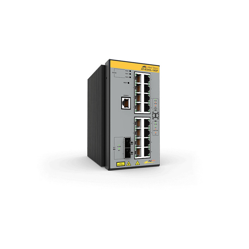 Allied Telesis AT-IE340L-18GP-80 Gestito L3 Gigabit Ethernet (10/100/1000) Supporto Power over Ethernet (PoE) Grigio