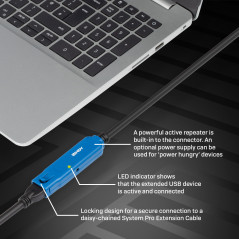 Lindy 43157 cavo USB USB 3.2 Gen 1 (3.1 Gen 1) 10 m USB A Nero