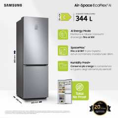 Samsung RB34C775CS9 frigorifero Combinato EcoFlex AI 1.85m 344L Libera installazione con congelatore Wifi 1,85m 344 L con