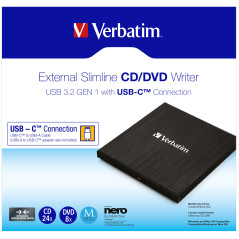 Verbatim 43886 Masterizzatore CD DVD Esterno - USB 3.2 Gen1 Type-C