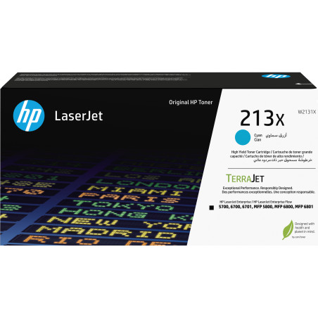 HP Cartuccia toner originale ciano ad alta capacità LaserJet 213X