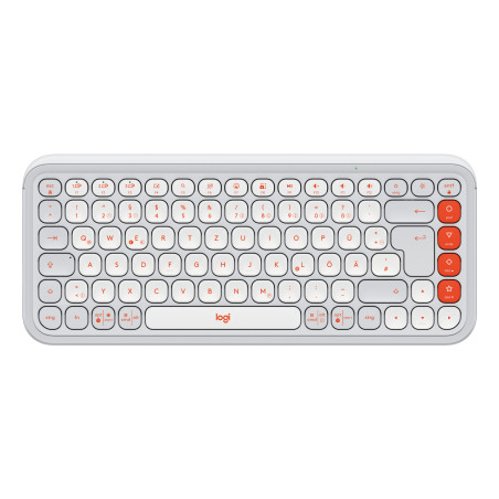 Logitech POP Icon Keys tastiera Universale Bluetooth QWERTZ Tedesco Arancione, Bianco