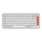 Logitech POP Icon Keys tastiera Universale Bluetooth QWERTZ Tedesco Arancione, Bianco