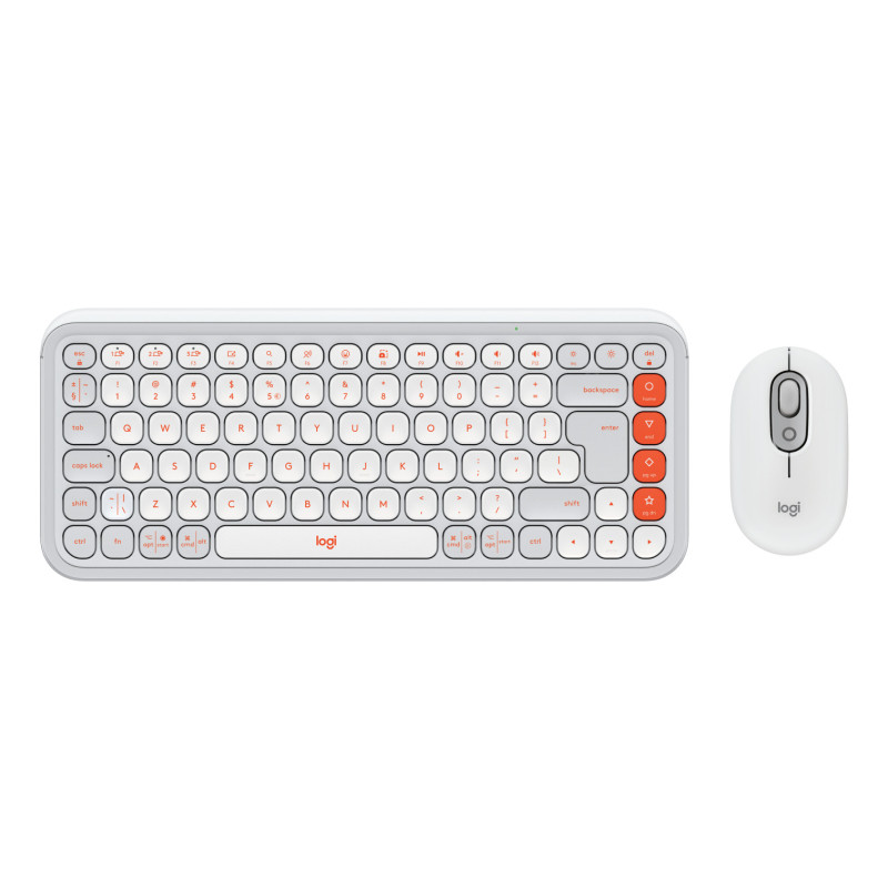 Logitech POP Icon Combo tastiera Mouse incluso Universale Bluetooth QWERTY US International Arancione, Bianco