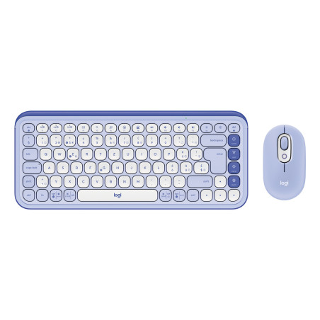 Logitech POP Icon Combo tastiera Mouse incluso Universale Bluetooth QWERTZ Svizzere Lillà, Bianco