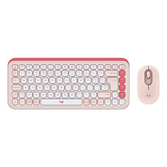 Logitech POP Icon Combo tastiera Mouse incluso Universale Bluetooth QWERTY US International Rosa, Bianco