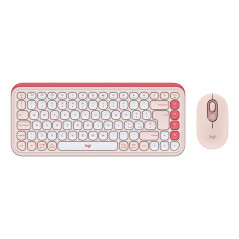 Logitech POP Icon Combo tastiera Mouse incluso Universale Bluetooth QWERTY Italiano Rosa, Bianco