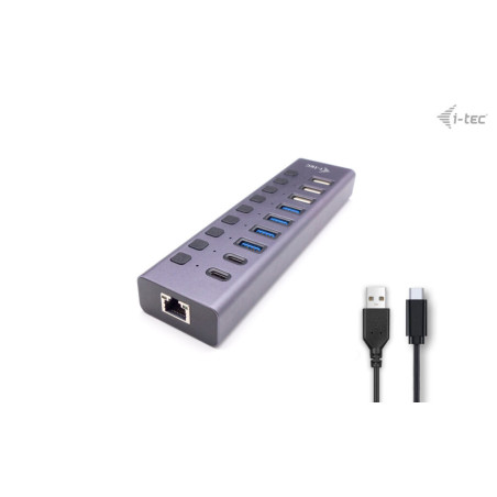 i-tec USB-A/USB-C Charging HUB 9port with LAN + Power Adapter 60 W