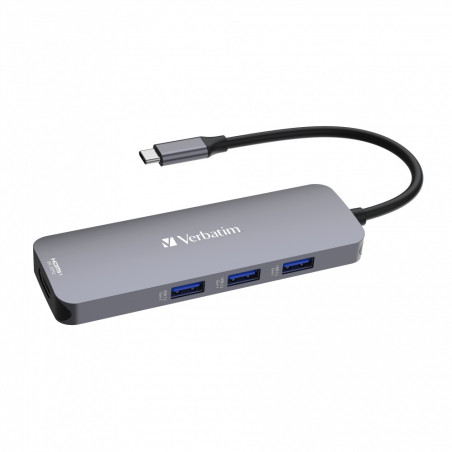 Verbatim CMH-08 USB tipo-C 5000 Mbit/s Argento