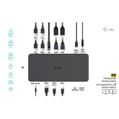 i-tec USB 3.0   USB-C   Thunderbolt 3 Professional Dual 4K Display Docking Station Generation 2 + Power Delivery 100W