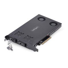 StarTech.com Adattatore SSD M.2 NVMe a PCIe x8 rack mobile a doppio alloggiamento rimovibile biforcazione necessaria